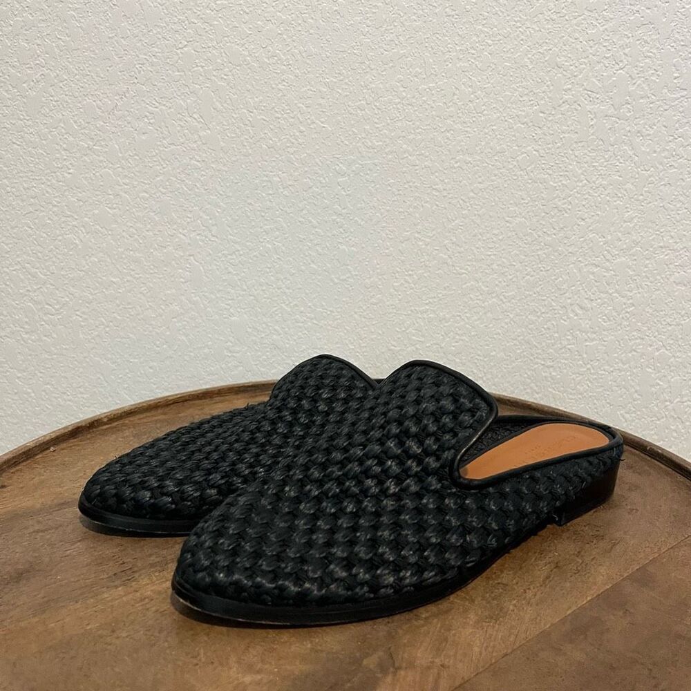 Robert Clergerie Black Woven Alice Moccasin Slip-On Mule Women's Size 36 US 6